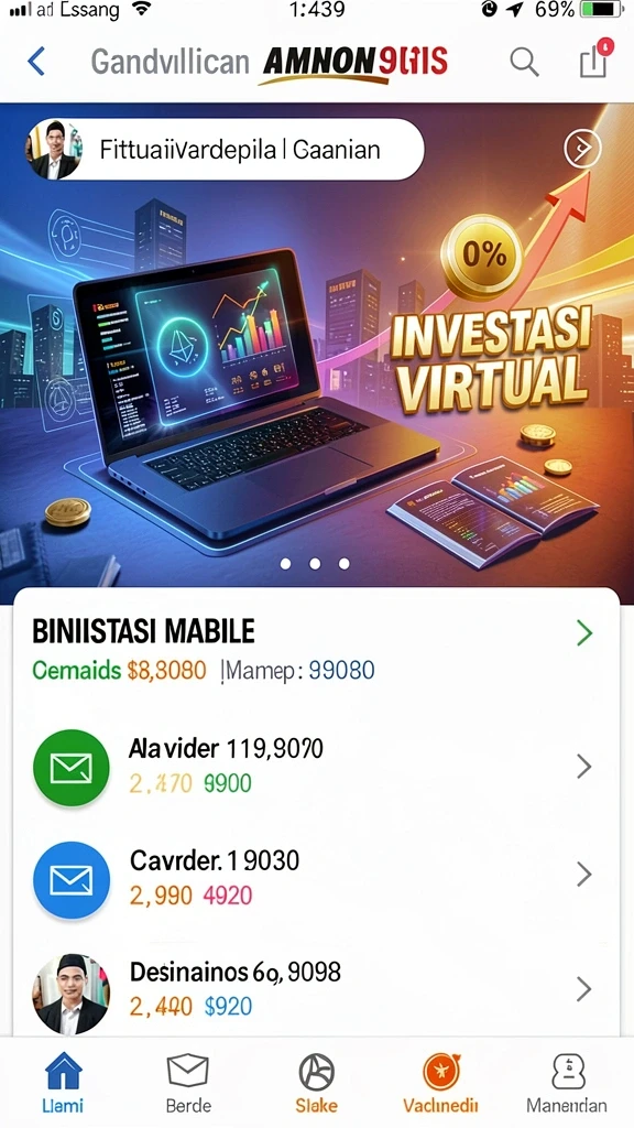 Tampilan awal aplikasi dengan desain menarik.