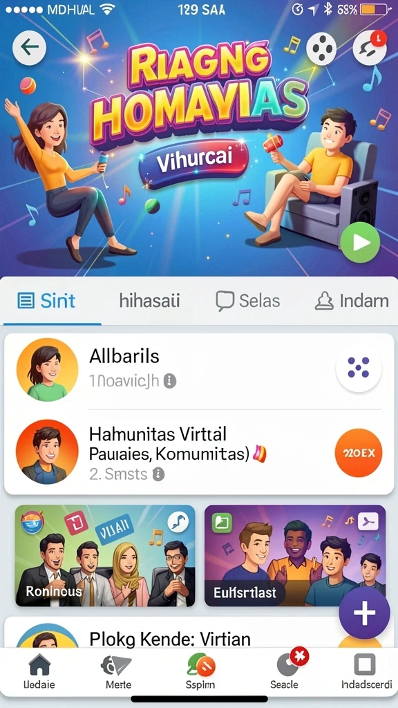 Fitur komunitas untuk berinteraksi dengan pemain lain.